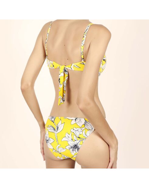 Traje de baño con estampado de flores amarillas de 2 piezas