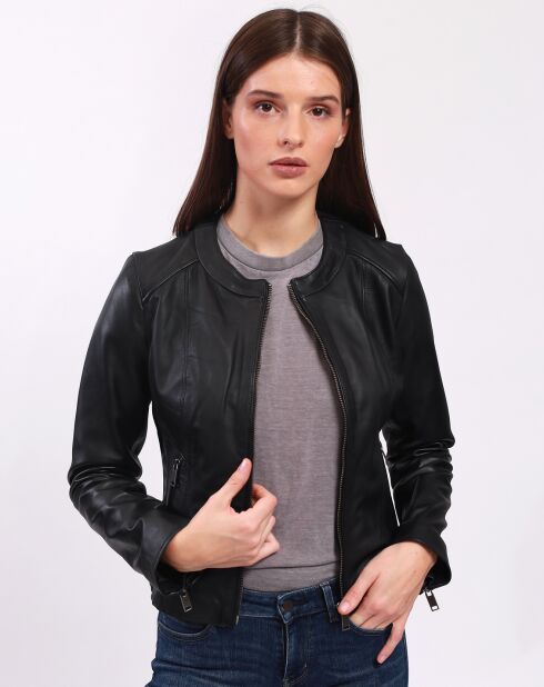 Beline Schwarze Lammfelljacke