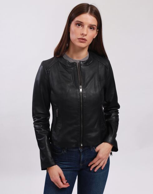 Beline Schwarze Lammfelljacke