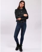 Beline Schwarze Lammfelljacke