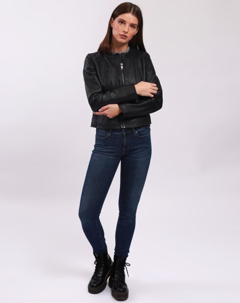 Beline Schwarze Lammfelljacke