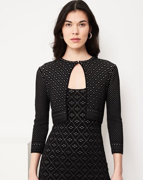 Catalina schwarze Kurzweste mit Lochmuster