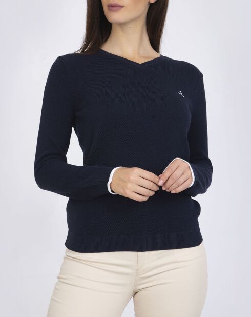 Pull Olivia bleu marine/écru