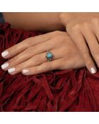 Bague Junon en Argent massif & Turquoise 0.15 ct