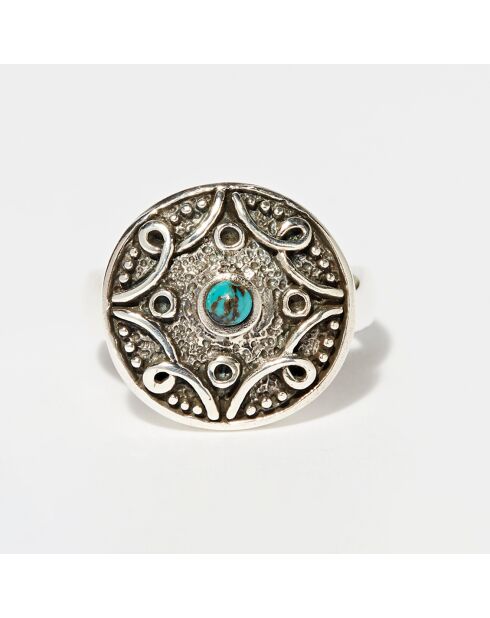 Caruru ring van sterling zilver en turkoois 0,04 ct