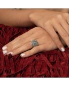 Caruru ring van sterling zilver en turkoois 0,04 ct