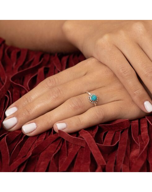 Bague Maraca en Argent massif & Turquoise 0.09 ct