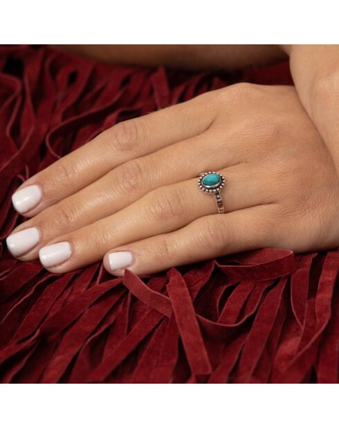 Varzea ring in sterling zilver en turkoois 0,1 ct