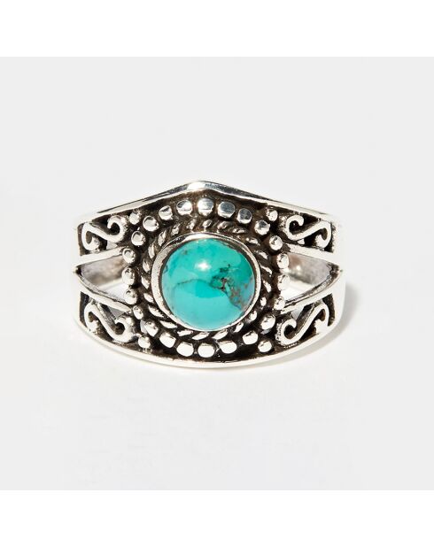 Bague Shicra en Argent massif & Turquoise 0.18 ct