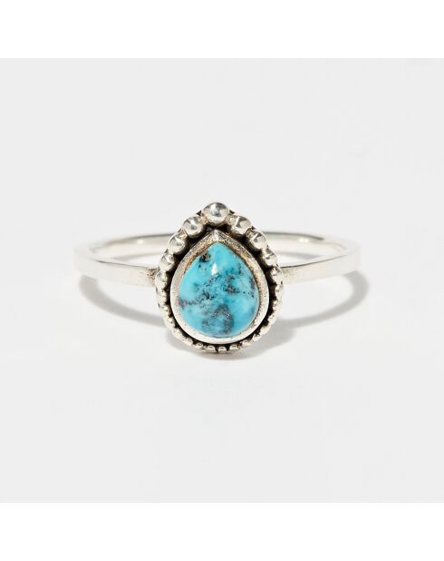 Bague Shushupe en Argent massif & Turquoise 0.12 ct