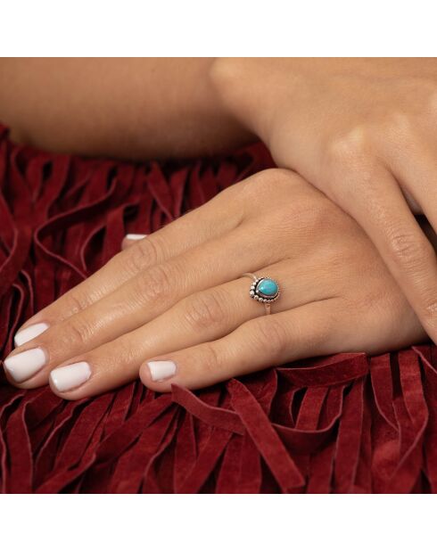 Bague Shushupe en Argent massif & Turquoise 0.12 ct