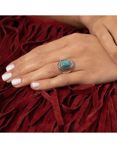 Bague Puxãx en Argent massif & Turquoise 0.29 ct