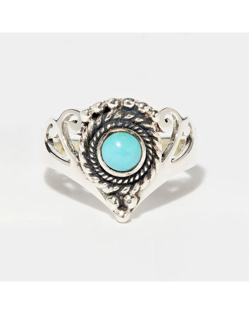 Bague Dexá en Argent massif & Turquoise 0.07 ct