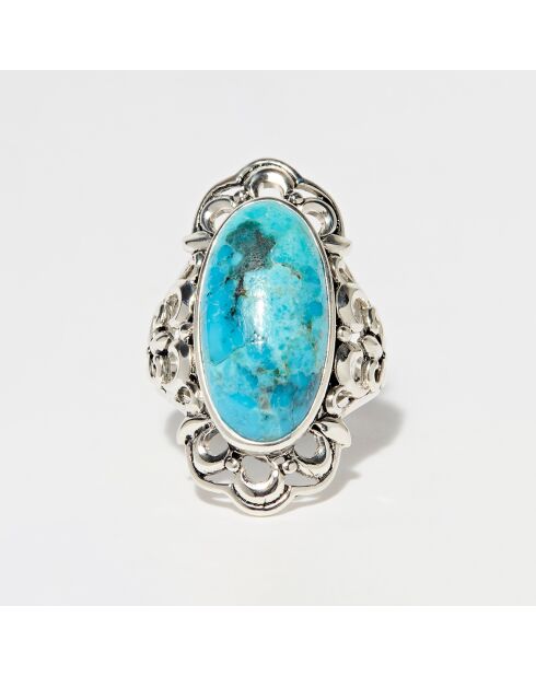 Ring aus Alabóol, Sterlingsilber und Türkis, 7,57 ct