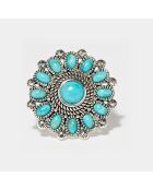 Bague Cajué en Argent massif & Turquoise 2.67 ct