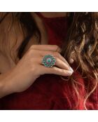 Bague Cajué en Argent massif & Turquoise 2.67 ct