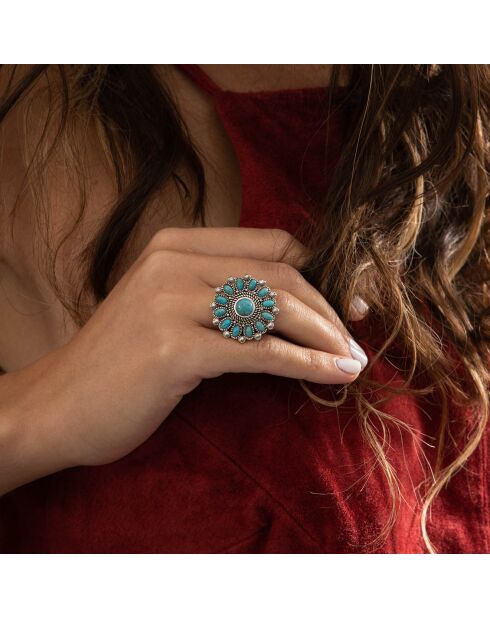 Bague Cajué en Argent massif & Turquoise 2.67 ct