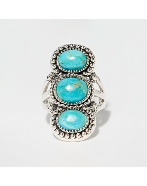 Bague Bajuréture en Argent massif & Turquoise 5.53 ct
