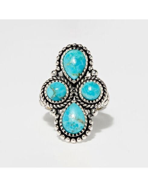 Bague Awa en Argent massif & Turquoise 3.86 ct
