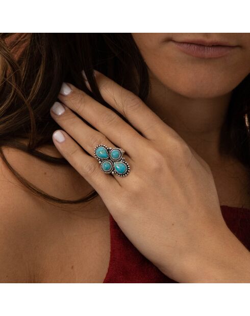 Bague Awa en Argent massif & Turquoise 3.86 ct