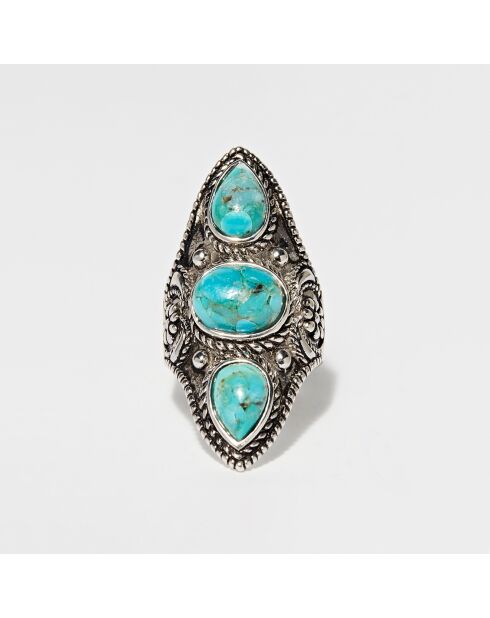 Bague Calli en Argent massif & Turquoise 4.5 ct