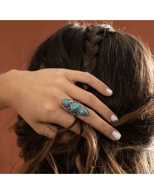 Bague Calli en Argent massif & Turquoise 4.5 ct