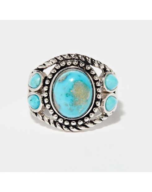Bague Kankin en Argent massif & Turquoise 2.7 ct