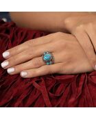 Bague Kankin en Argent massif & Turquoise 2.7 ct