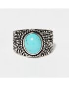 Bague Kayab en Argent massif & Turquoise 2 ct