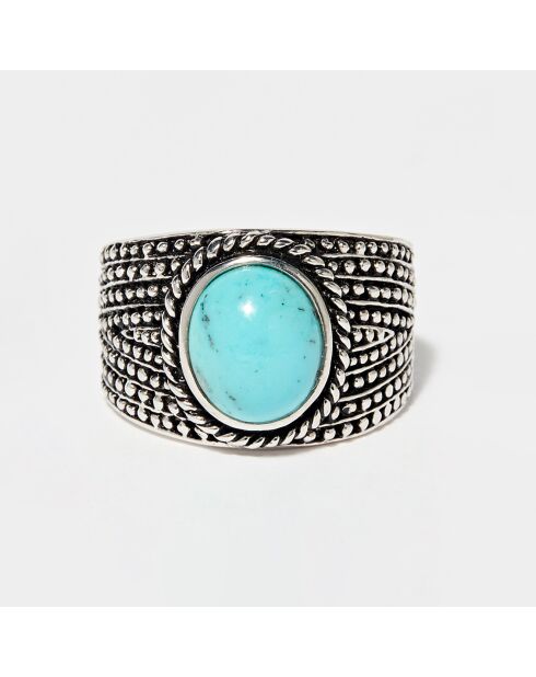 Bague Kayab en Argent massif & Turquoise 2 ct