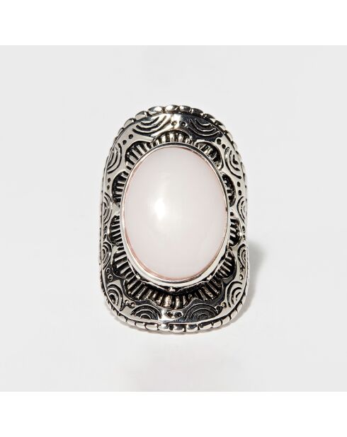 Anello Quiahuitl in argento 925 e opale rosa 5,8 ct