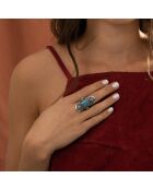 Bague Xochipilli en Argent massif & Turquoise 4.5 ct