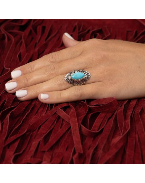 Bague Ayaymama en Argent massif & Turquoise 1.8 ct