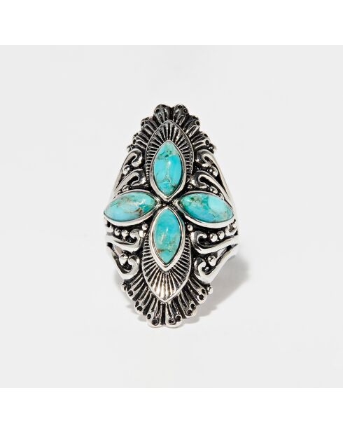 Bague Sachamama en Argent massif & Turquoise 2.7 ct