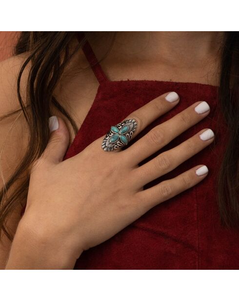 Bague Sachamama en Argent massif & Turquoise 2.7 ct