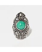 Bague Staku en Argent massif & Malachite 3.6 ct