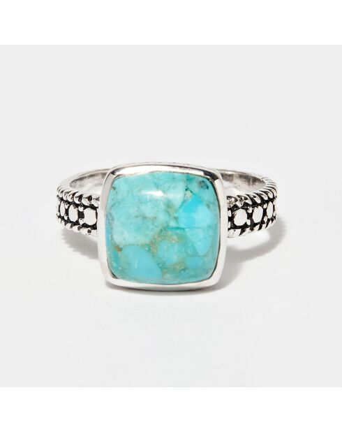 Bague Xipe en Argent massif & Turquoise 2.7 ct