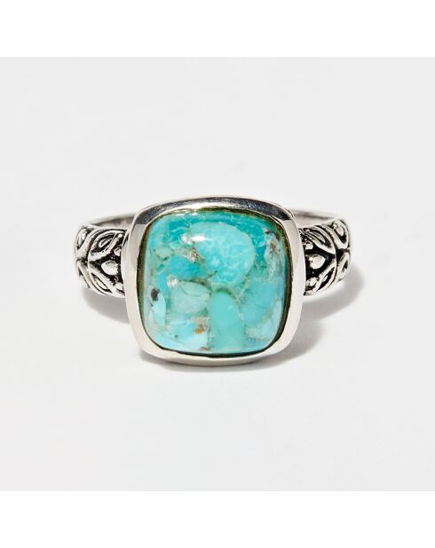 Bague Xpuchiná en Argent massif & Turquoise 3.1 ct