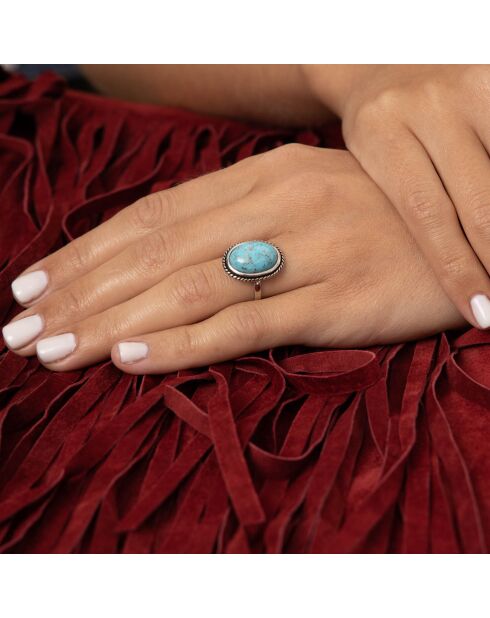 Bague Catzasa en Argent massif & Turquoise 4 ct