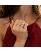 Catzasa Ring aus Sterlingsilber und Larimar 2,09 ct