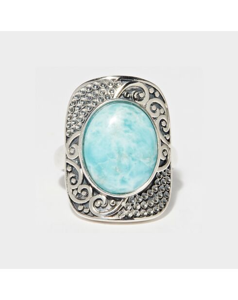 Anello Sokemitzin in argento 925 e larimar 4.8 ct