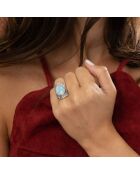 Anello Sokemitzin in argento 925 e larimar 4.8 ct