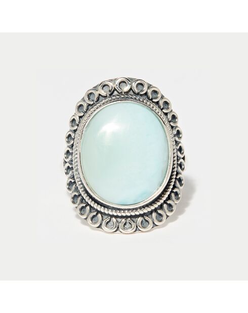 Ring Ripíreame aus Sterlingsilber und Larimar 5,29 ct