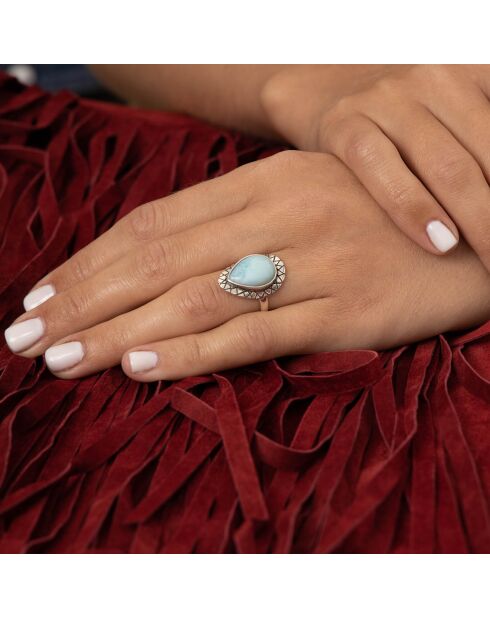 Batarí Ring aus Sterlingsilber und Larimar 3,48 ct