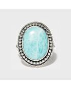 Bague Opatza en Argent massif & Larimar 6.38 ct