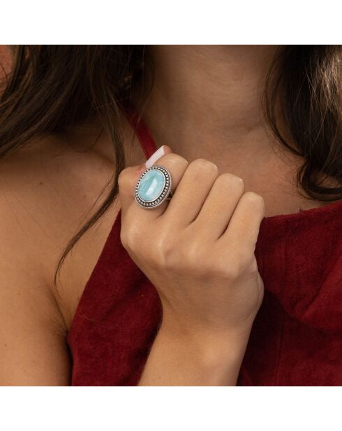 Bague Opatza en Argent massif & Larimar 6.38 ct