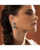 Boucles d'oreilles Atza en Argent massif & Turquoise 11.32 ct