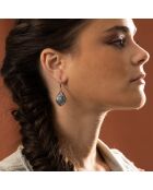 Boucles d'oreilles Sakal en Argent massif & Turquoise 1.8 ct