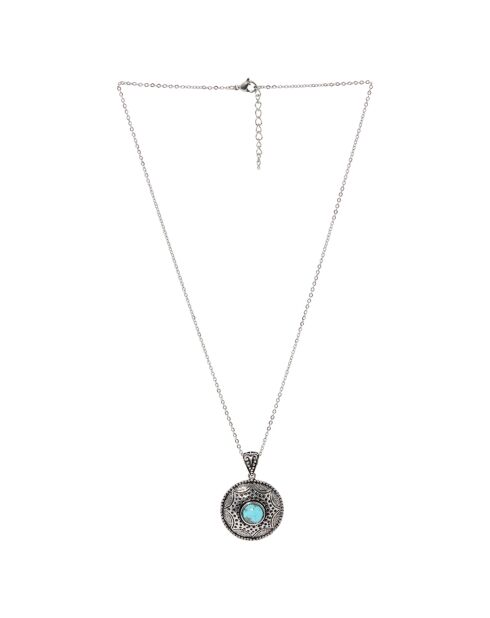 1,5 karaat tuup hanger van sterling zilver en turkoois