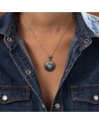 1,5 karaat tuup hanger van sterling zilver en turkoois